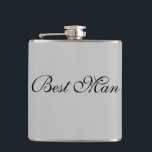 Flasque du garçon d'honneur<br><div class="desc">La flasque pour le garçon d'honneur est présentée dans une couleur grise avec du texte noir. 
Personnalisez cet article ou achetez-le tel quel.</div>