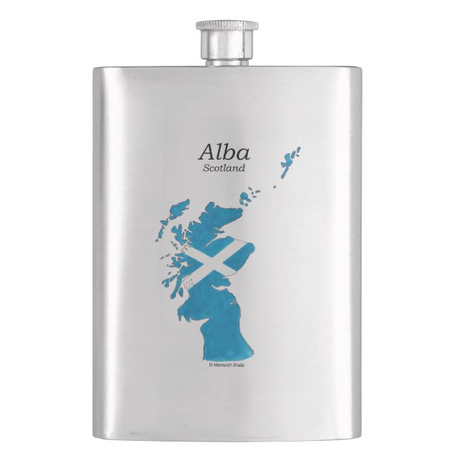 Flasque Ecosse / Alba carte peinte à la main Scottish Gael (devant)