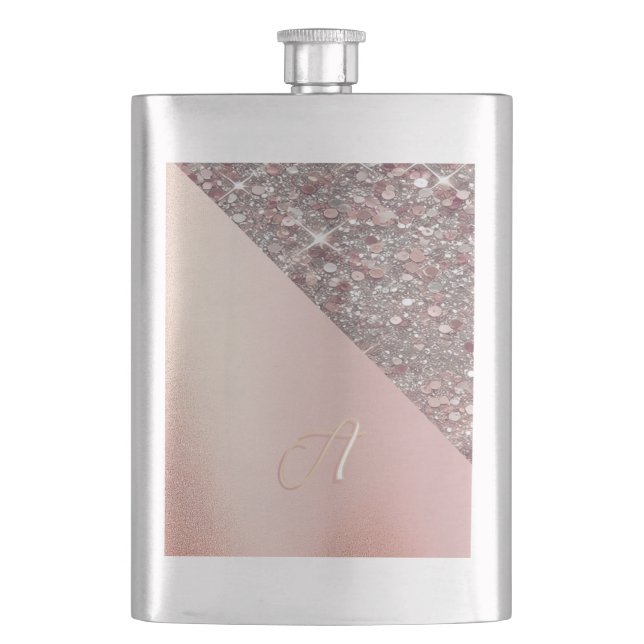 Flasque Elegant Rose Gold Monogram Classic Flask (devant)