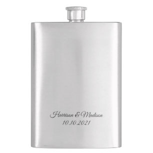 Flasque Elégant script personnalisé texte chic cadeau Mari