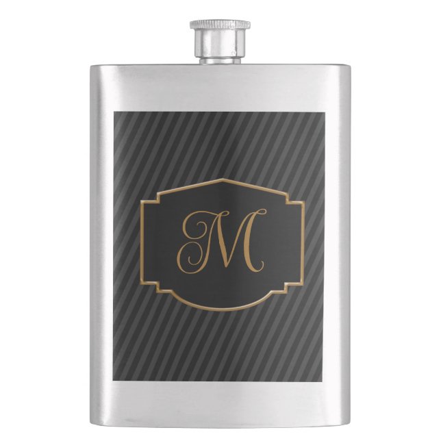 Flasque Élégant, Sophistiqué Monogramme (devant)