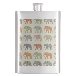 Flasque Eléphant Coloré Animal Motif contemporain