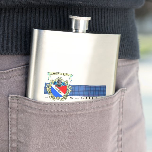 Flasque Elliott Crest & Tartan Classic Flask (En situation)