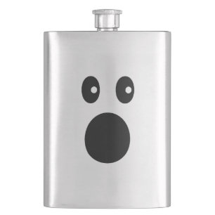 Flasque Emoji visage choqué drôle minimaliste dessin animé