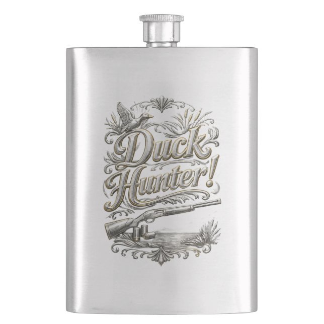 Flasque en acier inoxydable 8 oz pour chasseur de  (devant)