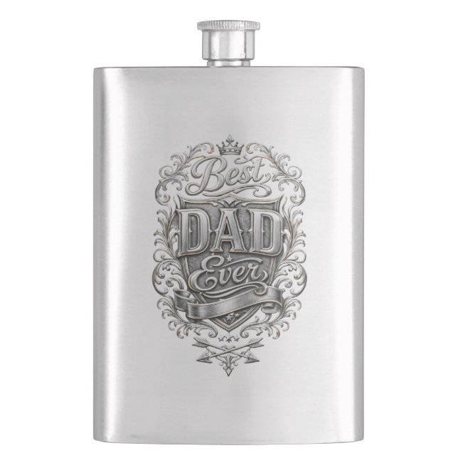 Flasque en acier inoxydable de 8 oz pour la Fête d (devant)
