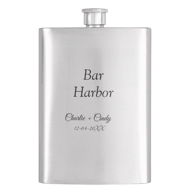 Flasque enterrement de vie de jeune fille à Bar Harbor dem (devant)