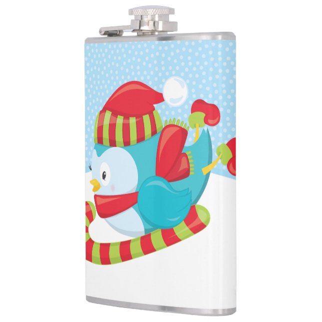 Flasque enveloppée de vinyle de 237 ml. Flasque (Gauche)