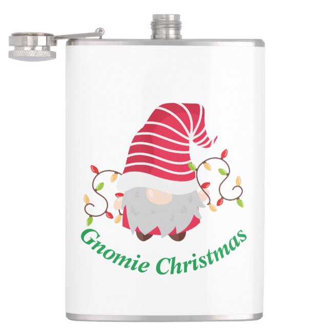 Flasque enveloppée de vinyle Gnomie Noël (Ouvert)