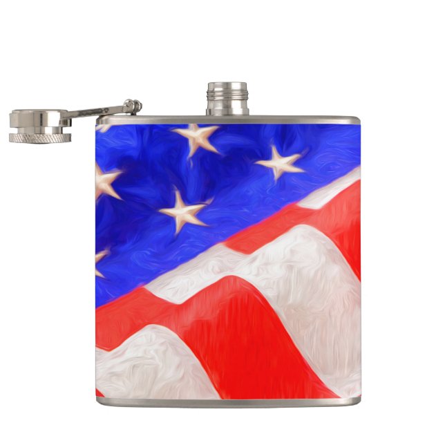 Flasque enveloppée de vinyle Old Glory, 6 oz. (Ouvert)