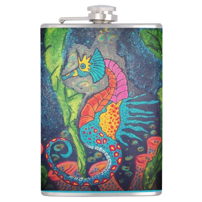 Flasque enveloppée de vinyle Seahorse (Devant)