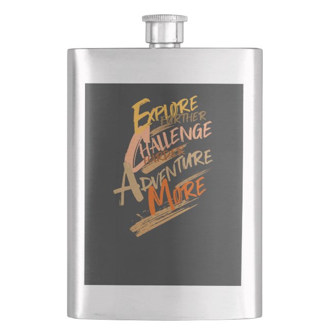 Flasque Explorez Challenge Adventure Devis Motivational In (devant)