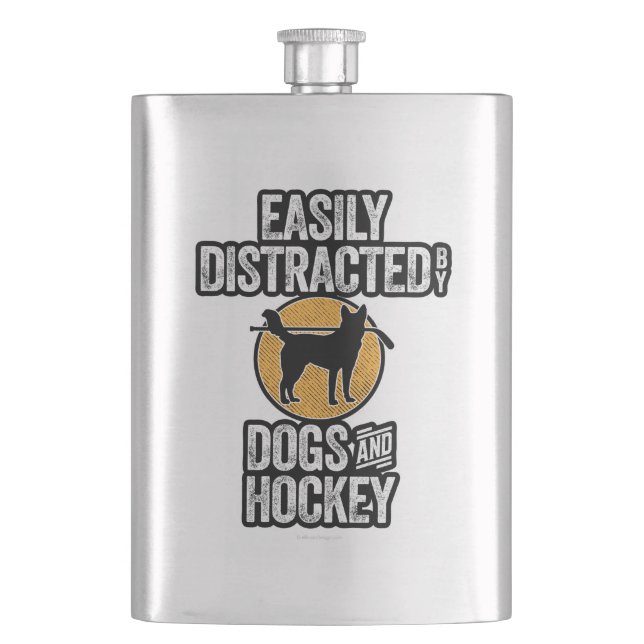 Flasque Facilement distrait par les chiens et le hockey (devant)