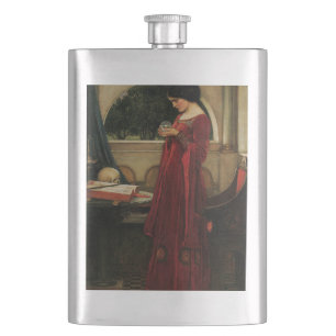 Flasque Femme à la boule de cristal, peinture de Waterhous