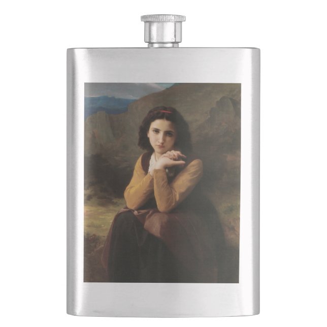 Flasque Femme Mignonne de Jeune Femme par Bouguereau (devant)