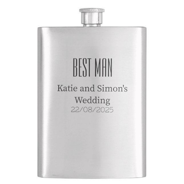 Flasque Fête de mariage Cadeau Groomsman Hip Flask (devant)