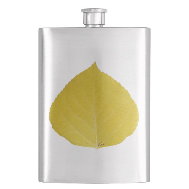 Flasque Feuille d'Aspen jaune #5 (devant)