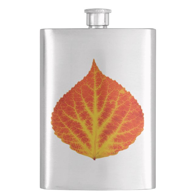 Flasque Feuille d'Aspen rouge et jaune #10 (devant)