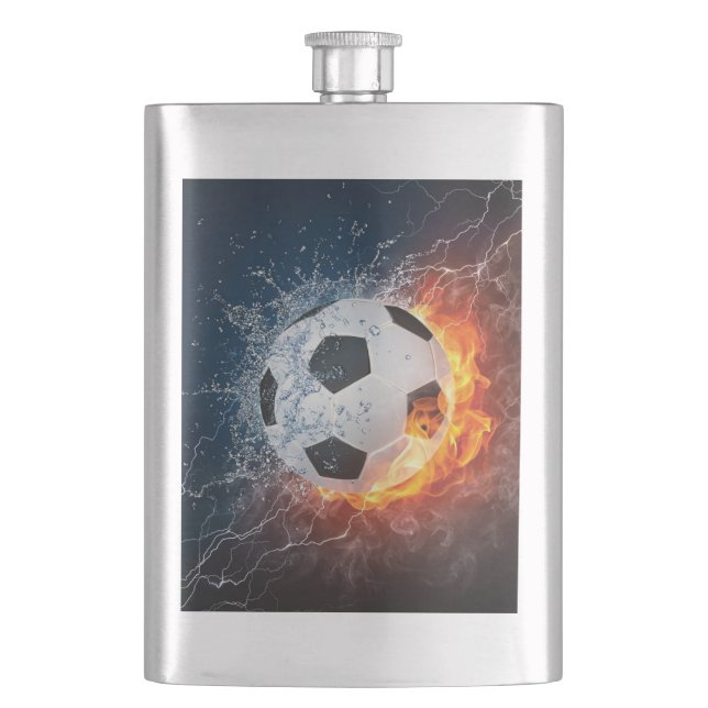 Flasque Flamme Football/Balle de Football Jeu d'oreiller (devant)