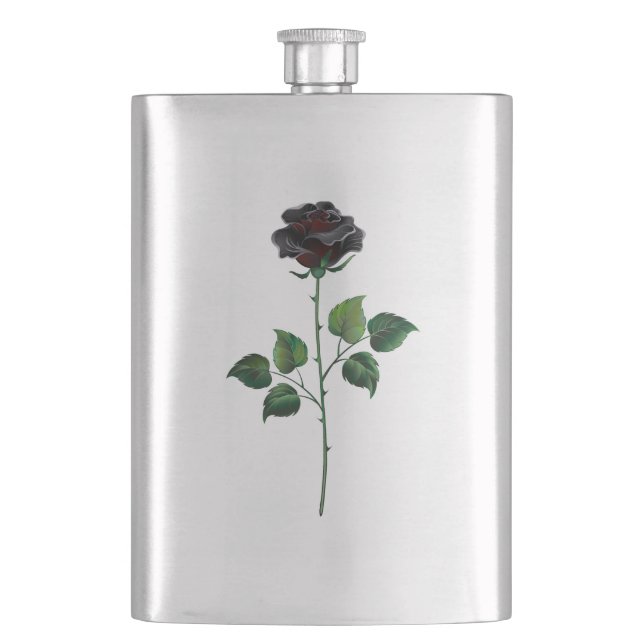 Flasque Fleur de rose noire (devant)