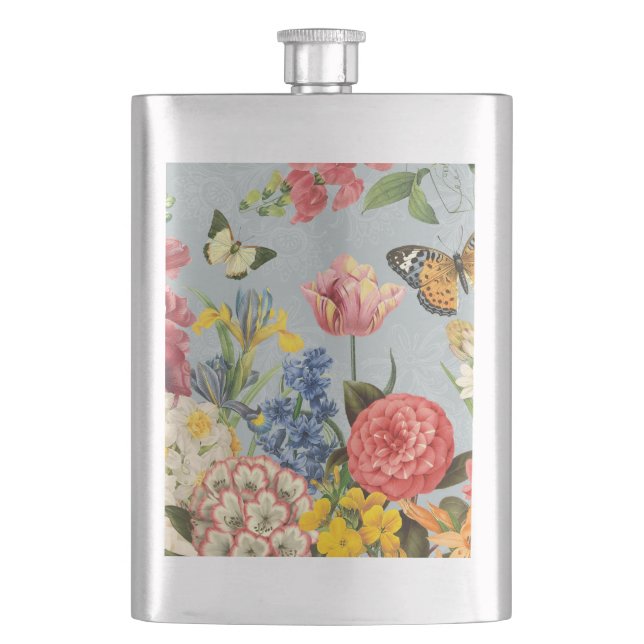 Flasque fleurs botaniques vintages modernes (devant)