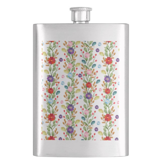 Flasque Fleurs d'aquarelle Motif coloré-67488 (devant)
