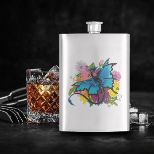 Flasque Fleurs de papillon bleu Dragon