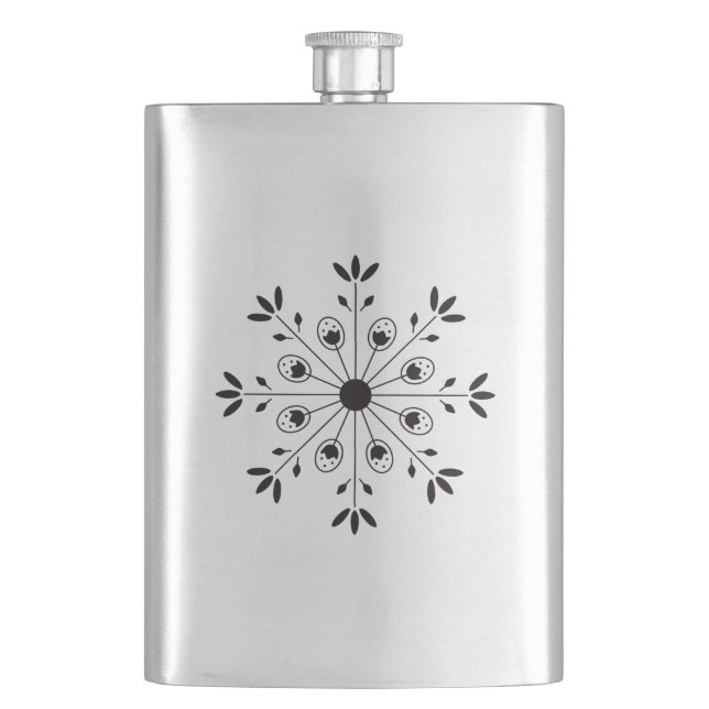 Flasque Flocon de neige moderne élégant Noir (devant)