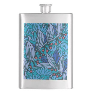 Flasque Floral bleu ancien Boho moderne