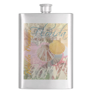 Flasque Floride Vintage Travel Beach Seashell Shell Art
