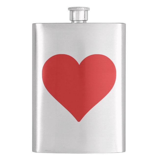 Flasque Forme de cœur rouge amour classique minimalisme (devant)
