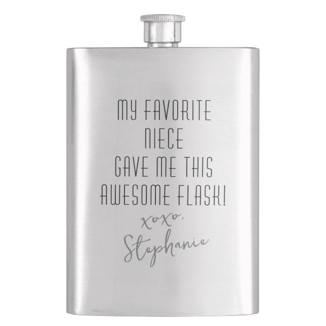 Flasque Funny Personalized from Favorite Niece Modern (devant)