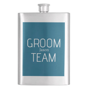 Flasque garçon d'honneur époux audacieux équipe gris bleu