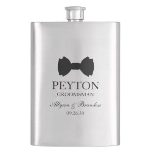 Flasque Garçon d'honneur noeud papillon noir