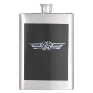Flasque Général Air Pilot Chrome Comme Star Wings Black