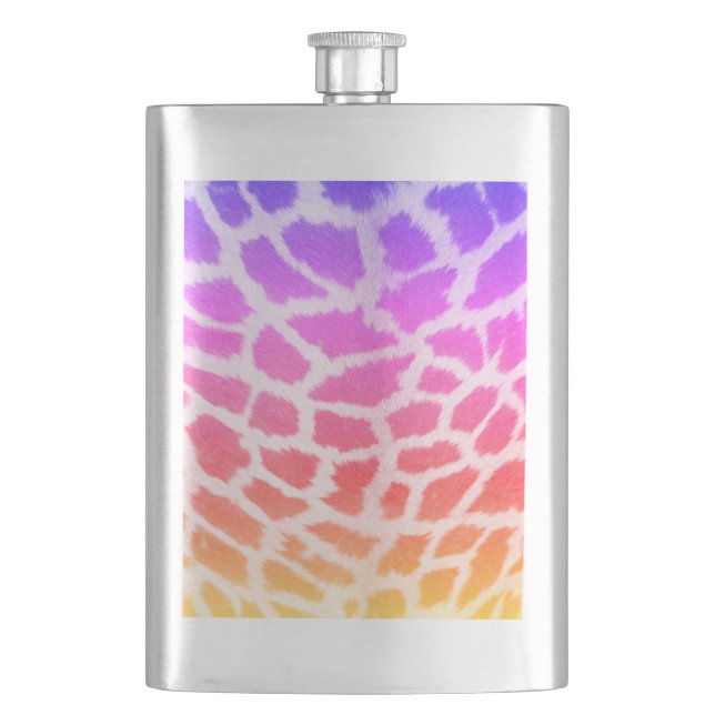 Flasque Giraffe Motif couleur arc-en-ciel (devant)