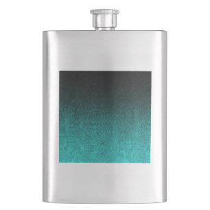 Flasque Gradient Aqua et Parties scintillant noire