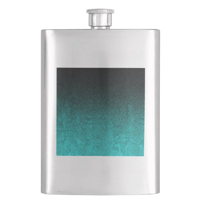 Flasque Gradient Aqua et Parties scintillant noire (devant)
