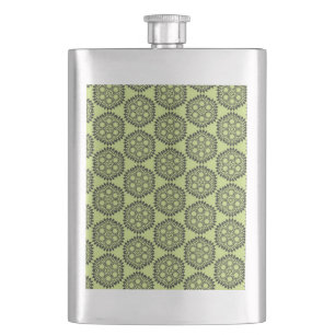Flasque Graphique circulaire élégant et classique vert cit
