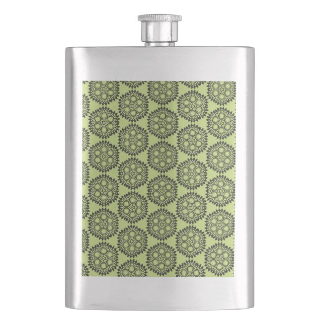 Flasque Graphique circulaire élégant et classique vert cit (devant)