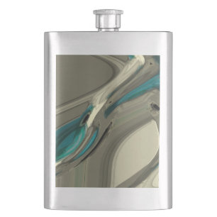 Flasque Grey and Blue Abstract