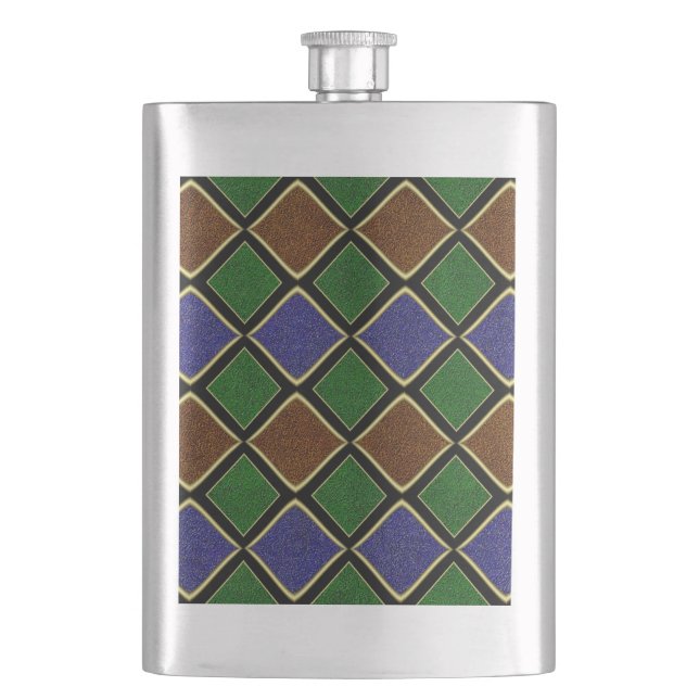 Flasque Grille Diamant Arlequin : Harmonie Texturée (devant)