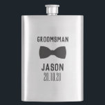 Flasque Groomsmen Wedding Party Cadeau<br><div class="desc">Flacon cadeau de mariage des Groomsmen. Ajoutez facilement le nom du toiletteur et la date. Choisissez la fin dans le menu d'options. Amusez-vous avec ce design élégant et amusant.</div>
