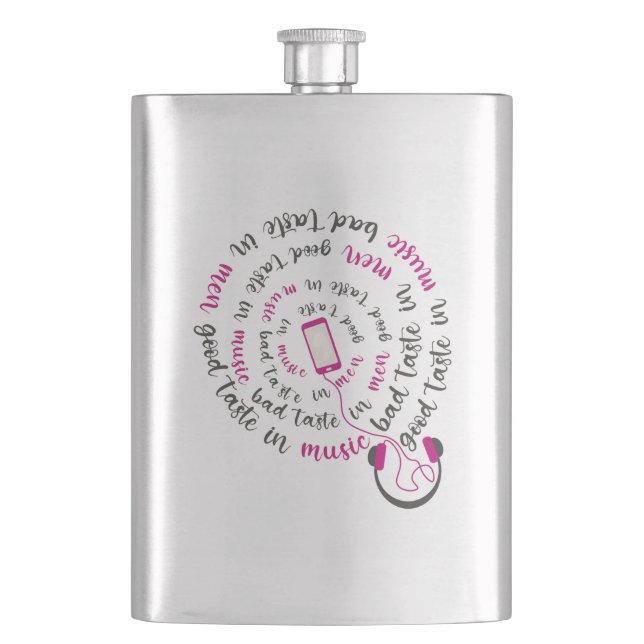 Flasque Guillemet de fille Bon goût en musique mauvais goû (devant)