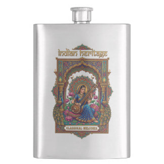 Flasque Héritage Indien : Musicien Classique Art de la Vee