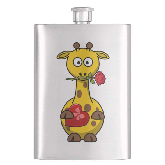 FLASQUE "HEUREUSE SAINTE-VALENTIN" GIRAFFE (devant)