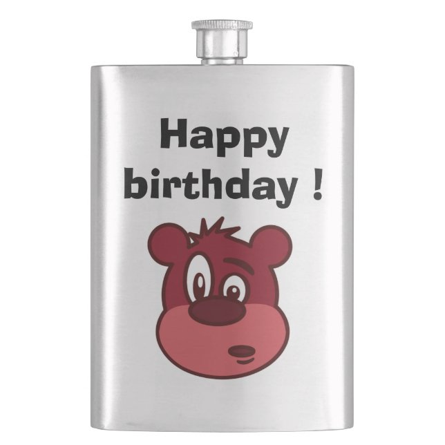 FLASQUE "HEUREUX ANNIVERSAIRE" OURS (devant)