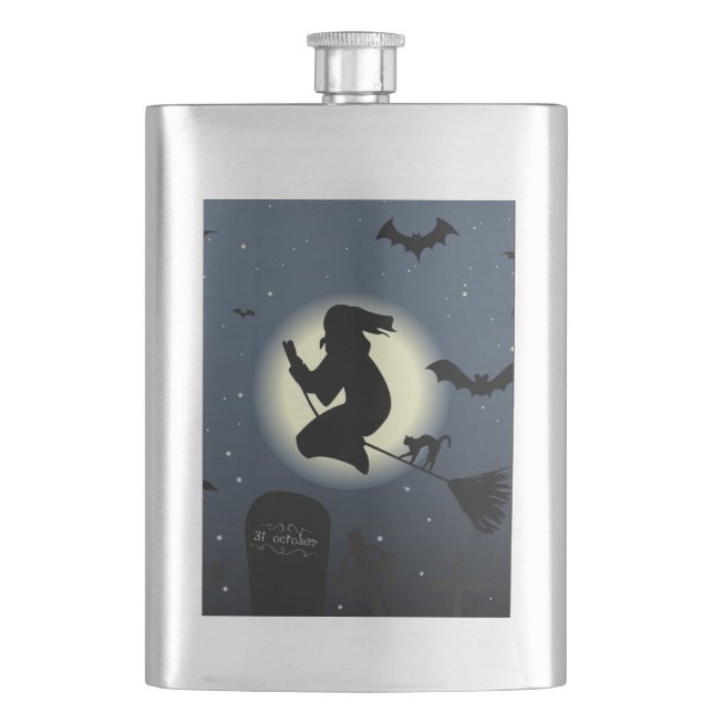 FLASQUE "HEUREUX HALLOWEEN" WITCH (devant)