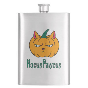 Flasque Hocus pawcus Halloween citrouille chat roux magie
