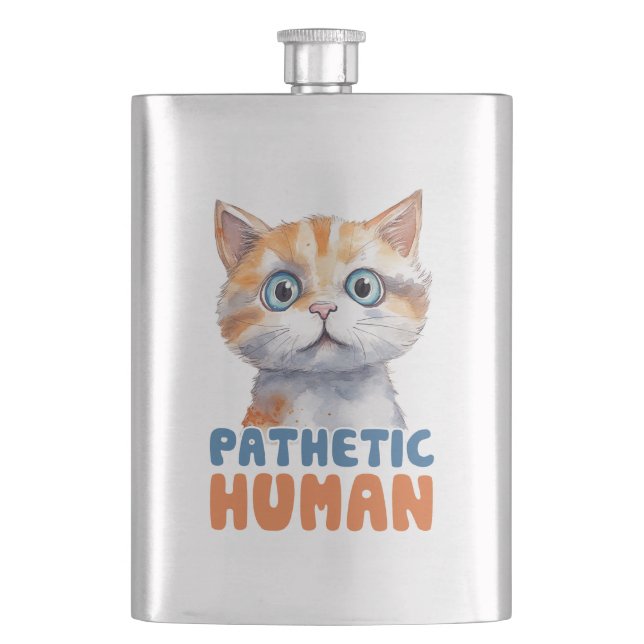 Flasque Homme pathétique - Design de chat Sarcastique (devant)